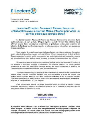 CP - E Leclerc Fouesnant Pleuven Mains D'argent