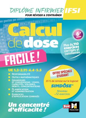 Calcul de dose facile - Infirmier en IFSI - DEI - 6e édition - Révision