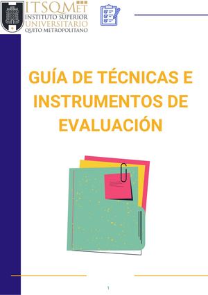 Guía de técnicas e instrumentos de evaluación