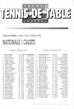 1998 01 N°689 FFTT JOURNAL