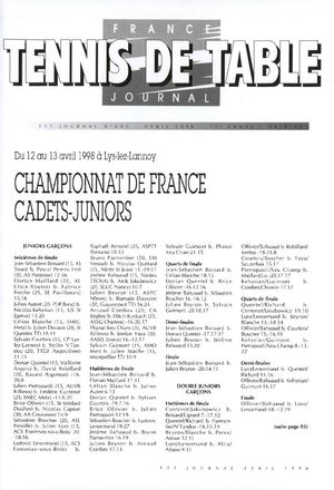 1998 04 N°695 FFTT JOURNAL