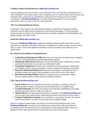 Principal Resume