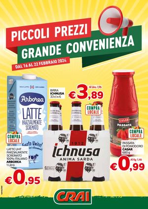 Volantino CRAI Sardegna dal 16 al 22 febbraio