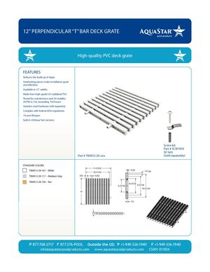 12'' Perpendicular T Bar Deck Grate - CS081-011824