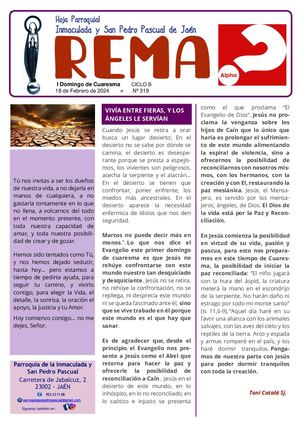 Hoja Parroquial 2024 -  I Domingo De Cuaresma