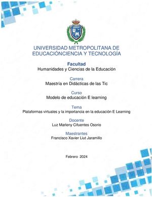 PLATAFORMAS VIRTUALES Y LA IMPORTANCIA EN LA EDUCACIÓN E-LEARNING