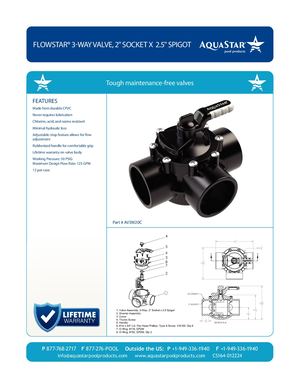 AV3W20C Flow Star 3-Way Valve, 2'' Socket X 2 5'' Spigot - CS164-012224