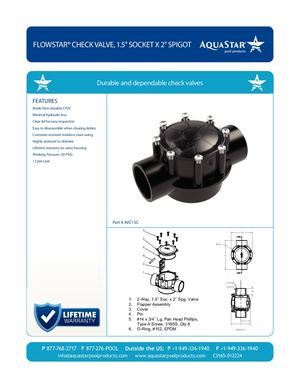AVC15C - Flow Star® Check Valve, 1 5'' Socket X 2'' Spigot - CS165-012224