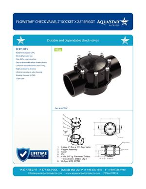 AVC20C - Flow Star® Check Valve, 2'' Socket X 2 5'' Spigot - CS166-012224
