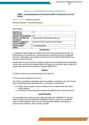 Proyecto sobre el sedentarismo
