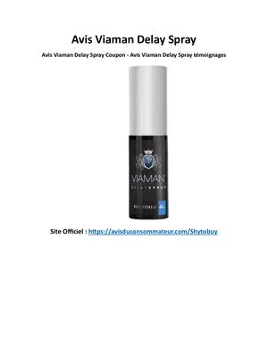 Avis Viaman Delay Spray - Avis Viaman Delay Spray Coupon - Avis Viaman Delay Spray témoignages
