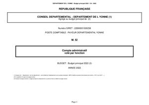 Compte Administratif 2022 - Budget Principal