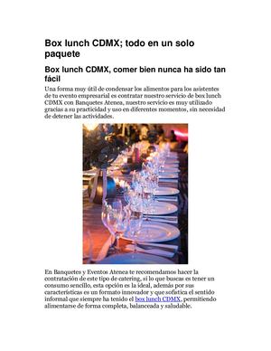Box Lunch Cdmx; Todo En Un Solo Paquete