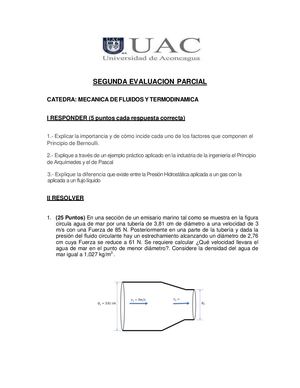 Evaluacion Parcial Ii Mecanica Fluidos