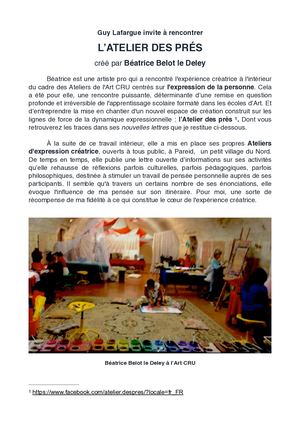 L'ATELIER DES PRÉS / Béatrice Belot Le Deley