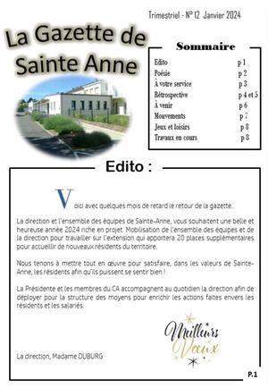 Gazette N°12 Janvier 2024