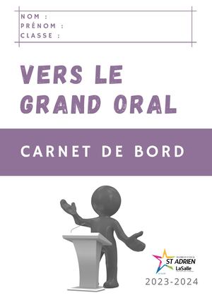 Carnet De Bord Grand Oral - St Adrien