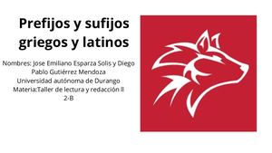 Prefijos Y Sufijos Griegos Y Latinos