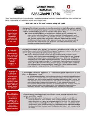 Paragraph Types Handout