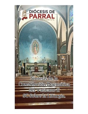 Síntesis de la Constitución Dogmática sobre la Liturgia.