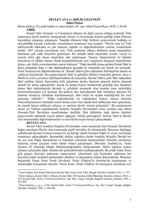 Devlet Ana Ve Ahilik Gelenegi