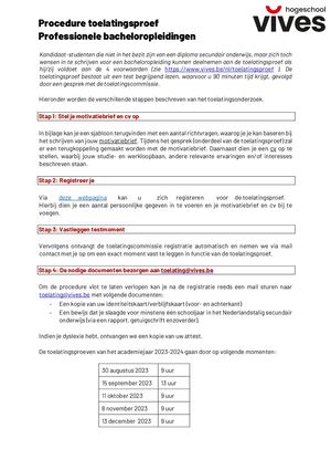 Toelatingsproef bacheloropleidingen