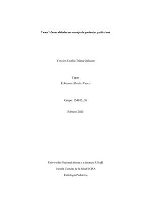 Tarea 1 Radiologia Pedriatrica Yoselen Triana