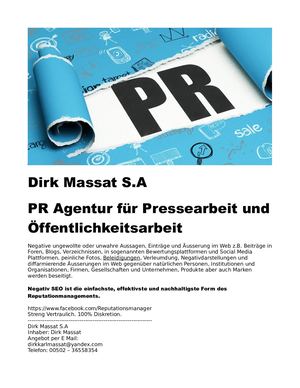 Dirk Massat S A - PR Agentur für Pressearbeit und Öffentlichkeitsarbeit