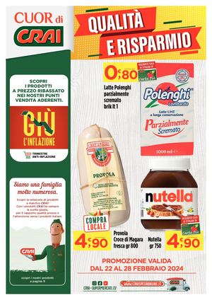 Volantino Cuor di  Crai Regina dal 22 al 28 febbraio
