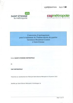 Traité de concession Cap Métropole - quartier Tarentaize-Beaubrun-Couriot