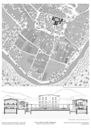 Planches De PFE J.Damiens - Vers Une Ruralité Raisonnée Réhabi(li)ter l'ensemble conventuel d'Ispagnac