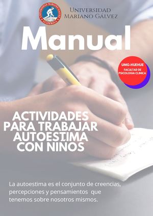 ACTIVIDADES PARA TRABAJAR AUTOESTIMA CON NIÑOS/AS