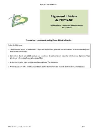 2023 Réglement Intérieur Formation Ide Validé Au Ca