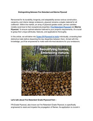 Distinguishing Between Fire Retardant And Marine Plywood