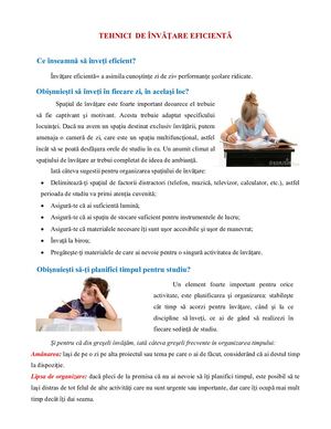 Brosura Tehnici De Invatare Eficienta Com Met Simleu