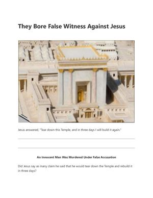 They Bore False Witness Against Jesus