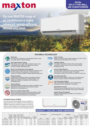 Maxton HG6 Series Air Conditioner Catalogue