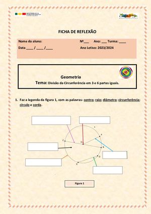 Ficha De Reflexão Divisão Da Di V 3 E 6 Partes Iguais Cópia
