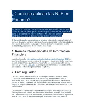 Cómo Se Aplican Las Niif En Panamá