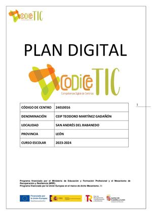 Plan Digital Codice Tic Ceip Teodoro Martínez Gadañón Web