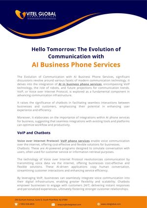 Hello Tomorrow: The Evolution of Communication with AI Business Phone Services