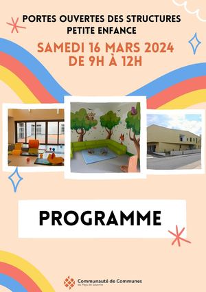 Flyer Portes Ouvertes Structures Petite Enfance 16/03/2024