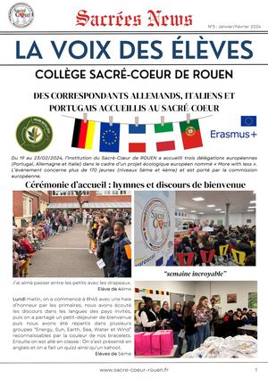 Sacrées News : La Voix Des Eleves N°3 Jan Fev 24
