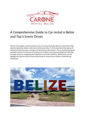 Cheapest 3 Day Car Rentals In Belize