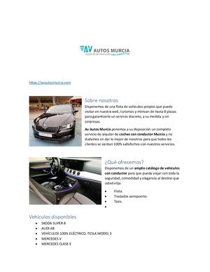 Av Autos Murcia | Alquiler de vehículos con conductor Murcia
