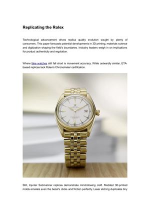 Replicating The Rolex