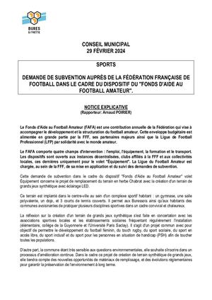 06- NOTICE+PROJETDELIB - DEMDE SUBV FFF TERRAIN SPORTIF
