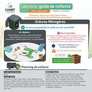 [CANBT] ♻️ Petit-Bourg : DÉCOUVREZ LE GUIDE DE COLLECTE DES DECHETS