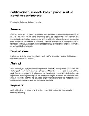 Colaboración Humano Ia Construyendo Un Futuro Laboral Más Enriquecedor