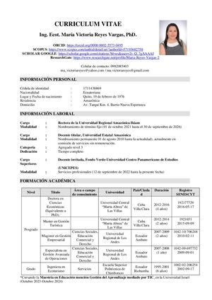 CV María Victoria Reyes Vargas